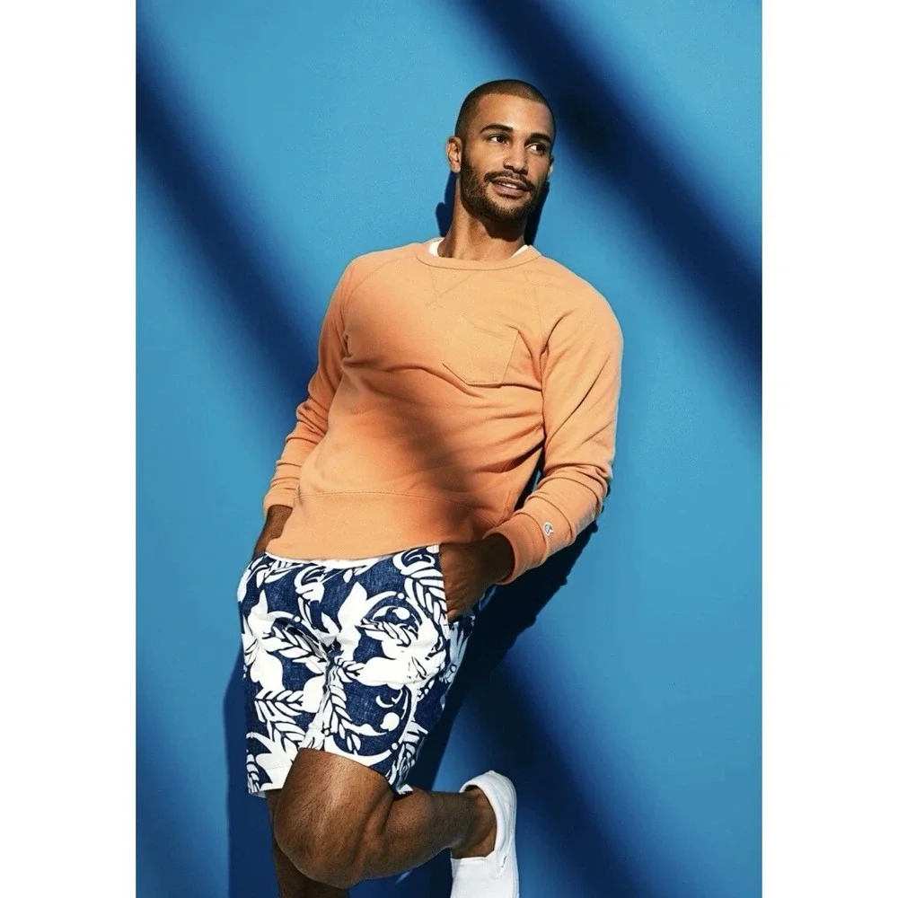 Reyn Spooner x Todd Snyder Mens 34 Shorts Hawaiian Blue Floral Cotton 9